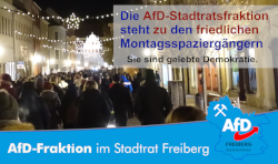 AfD-Fraktion: Freibergs friedliche Montagsspaziergänger sind gelebte Demokratie...
