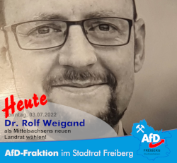 Wahlempfehlung: HEUTE Dr. Rolf Weigand wählen - Landratswahl Mittelsachsen