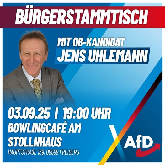 03.09. - Bürgerstammtisch mit Jens Uhlemann, OB-Kandidat